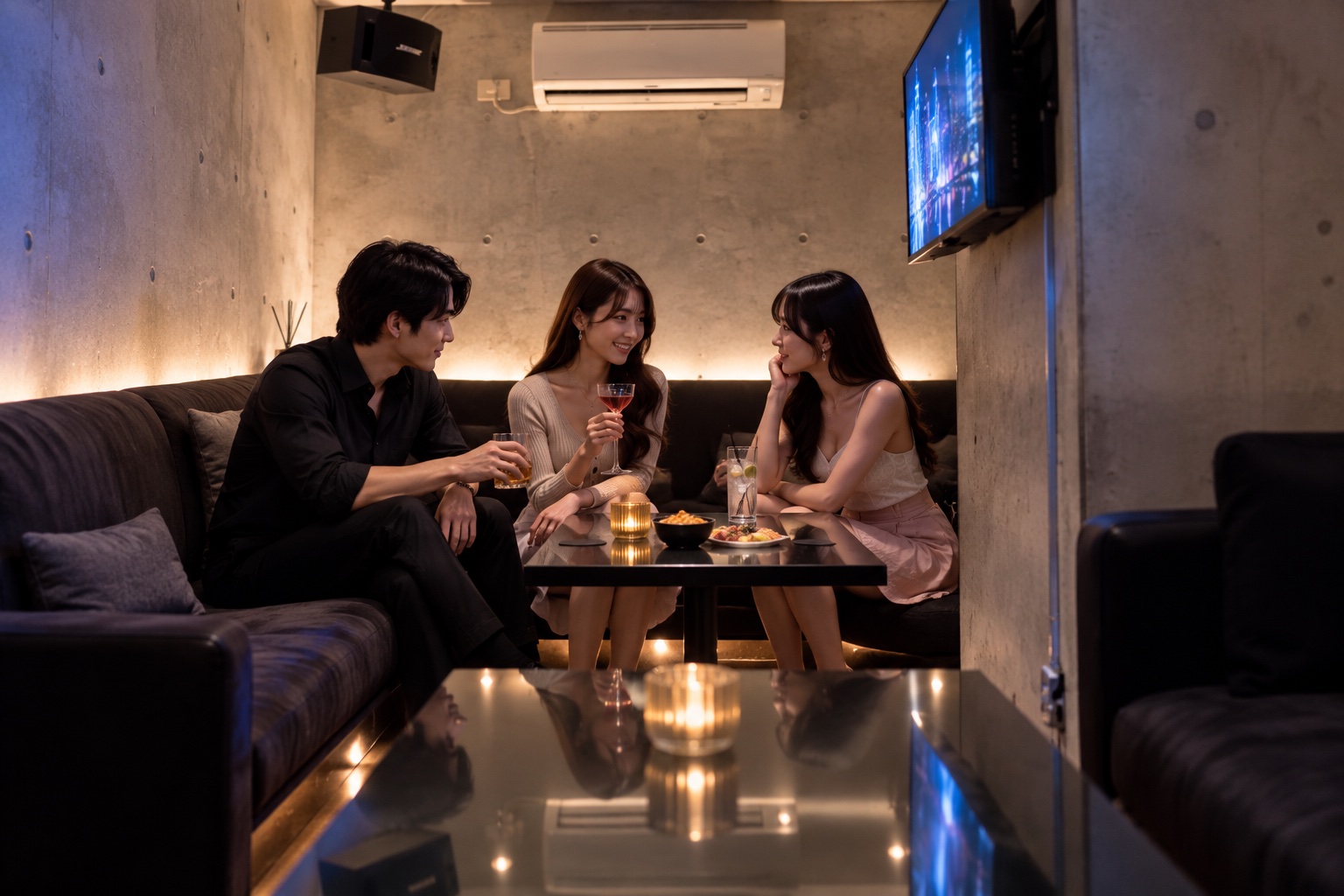 ラウンジで語らうゲスト